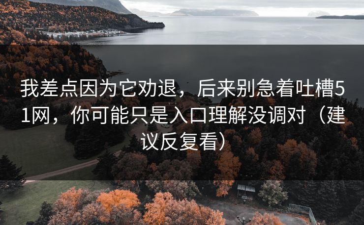 我差点因为它劝退，后来别急着吐槽51网，你可能只是入口理解没调对（建议反复看）